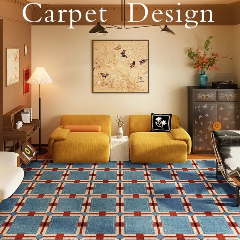 Home Textiles Online - Karierter Retro-Teppich für Wohnzimmer, große Fläche,
