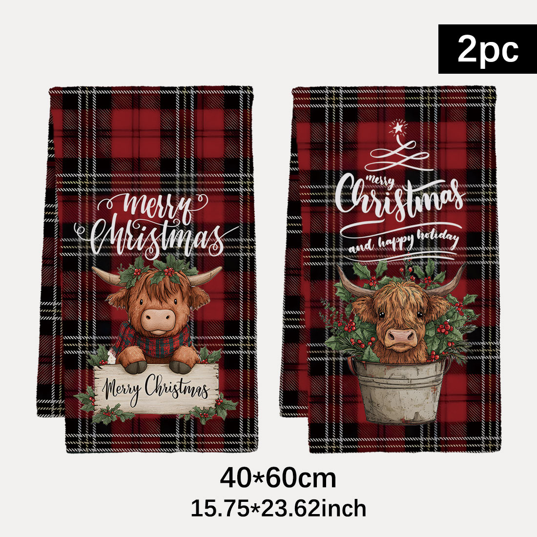Highland Home Textiles - 40x60cm Weihnachtsserie Baumgitter Schneemann Highlands Muster