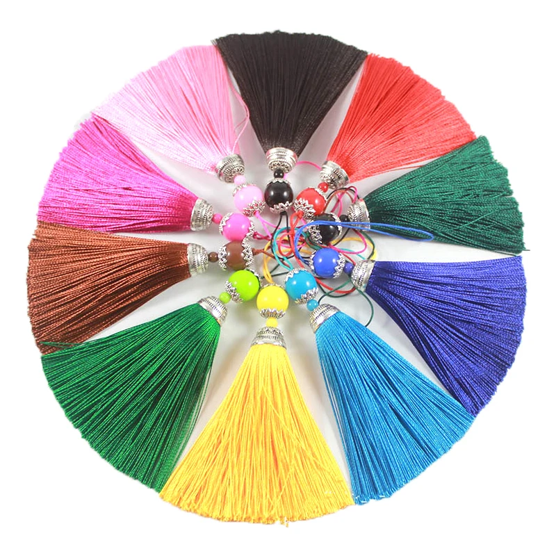 Home Ec Textiles - 2/5Pcs 8CM Silk Quaste mit Acryl