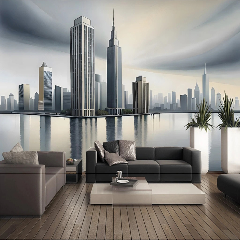 Home Textiles City - Maßgefertigte 3D-Wandtapete Geometrische Landschaft Abstrakte Tapete