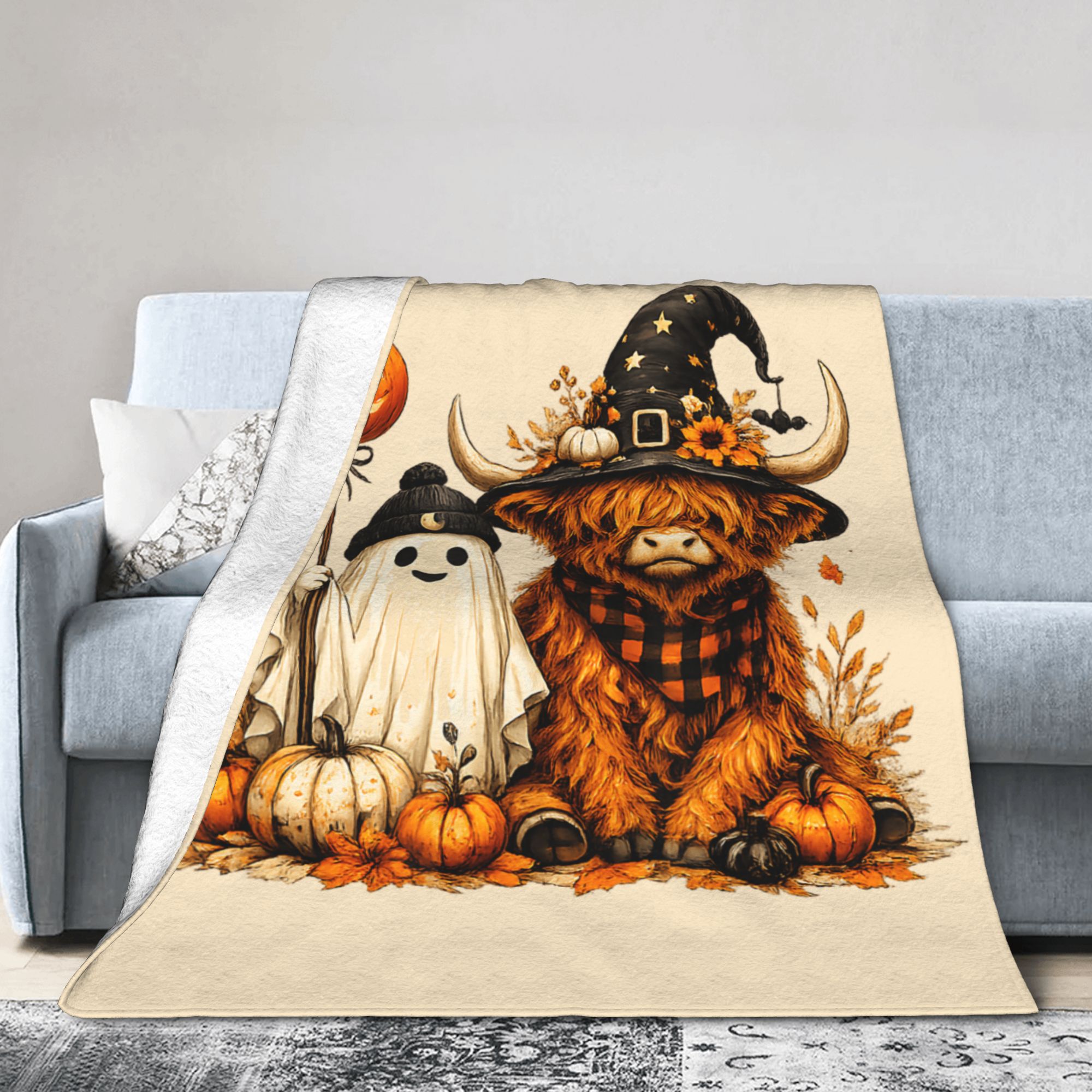 Halloween Highland Cow Decken, – Highland Home Textiles Bewertung und Preis